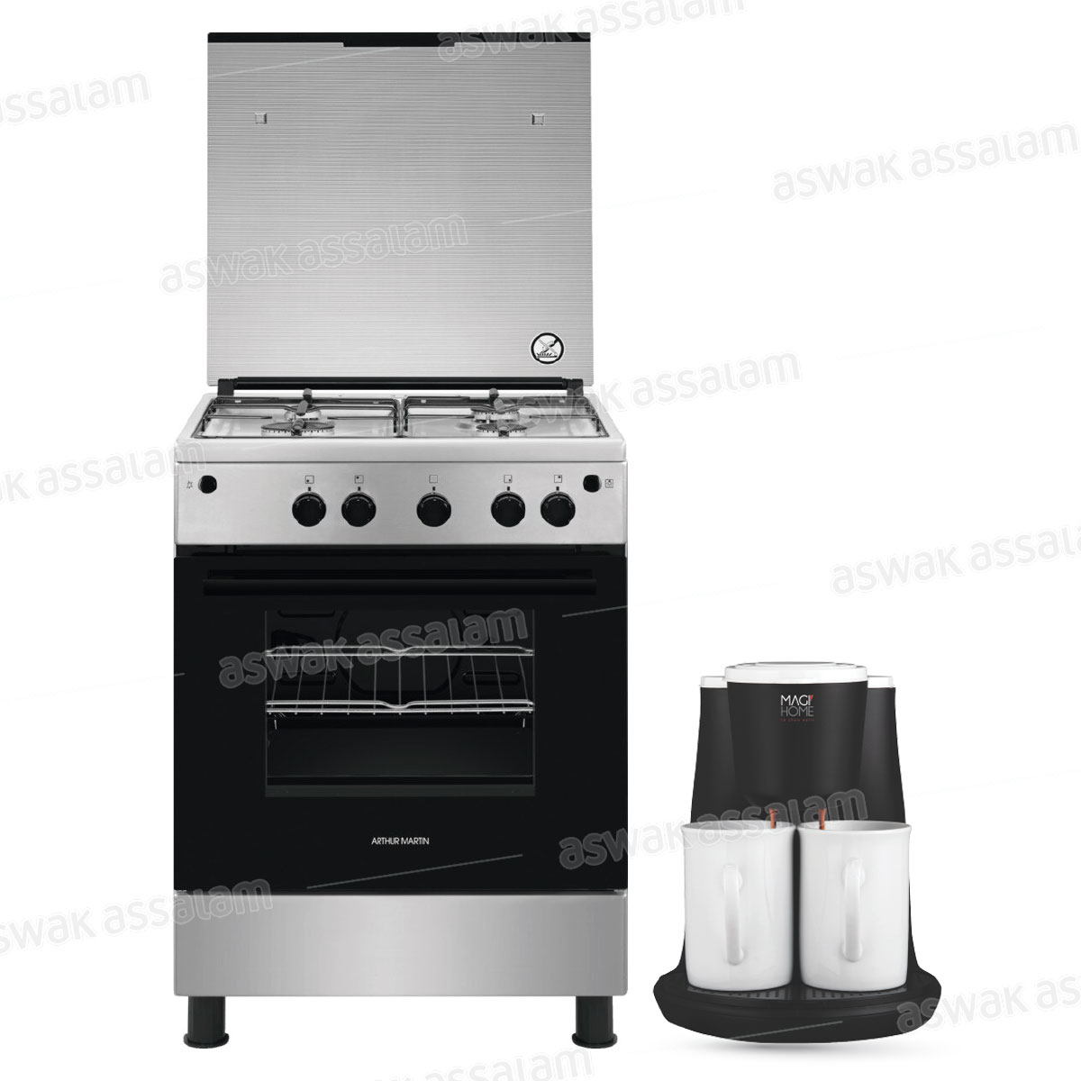 CUISINIERE 4 FEUX 60*60CM INOX AKG601A1OX ARTHUR MARTIN (CAFETIERE GRATUITE)