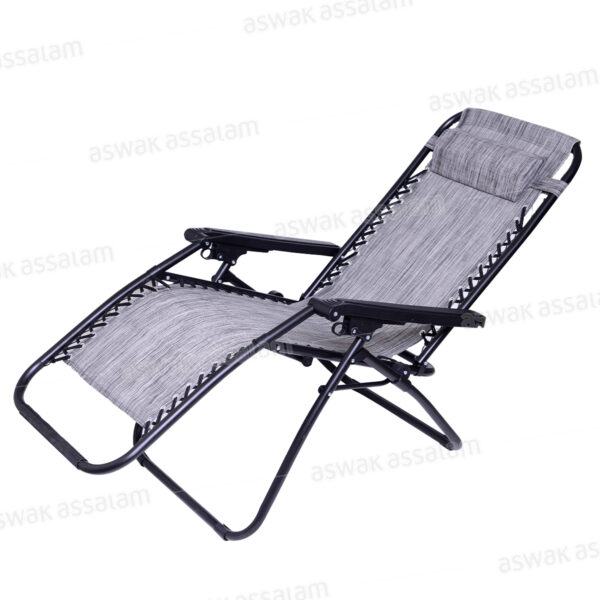 FAUTEUIL RELAX PLIANT 173*65*110CM GRIS