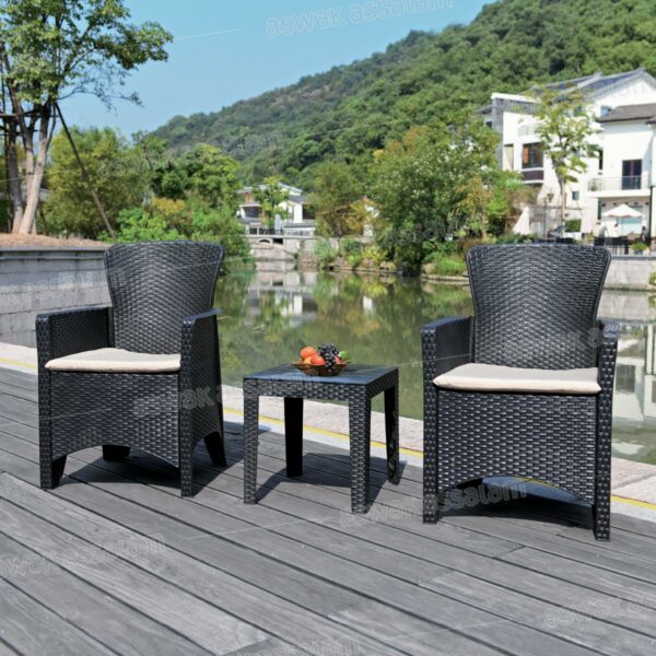 ENSEMBLE MOBILIER DE JARDIN : 2 FAUTEUILS + 1 TABLE BASSE