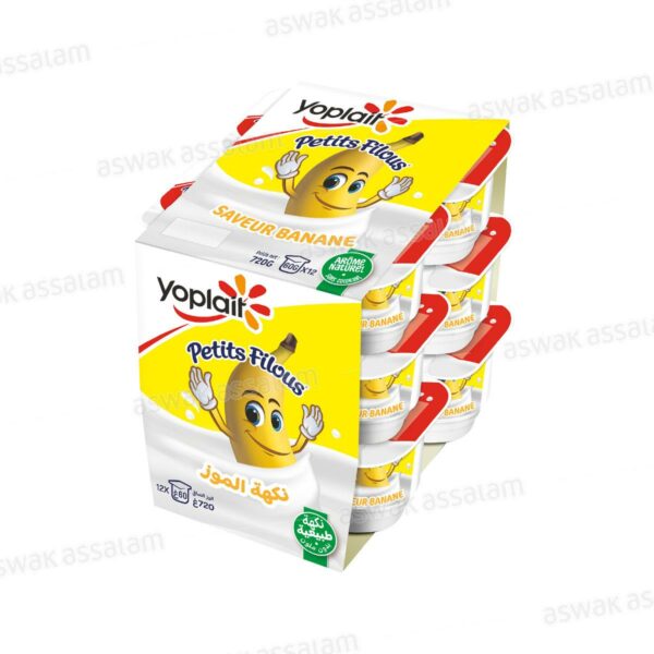 YAOURT BANANE PETITS FILOUS 12*60G PACK YOPLAIT
