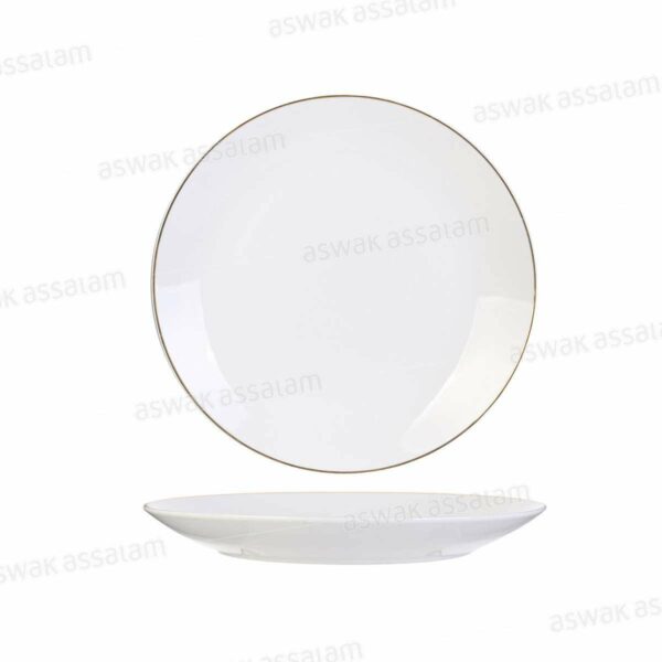 ASSIETTE 20CM PORCELAINE FILET OR
