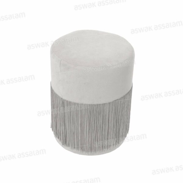 POUF EN VELOURS A FRANGES