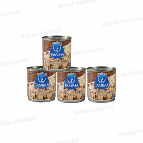 LOT DE 4 BOITES DE CHAMPIGNONS 195G TAMIMA (3 ACHETES = 1 GRATUIT)