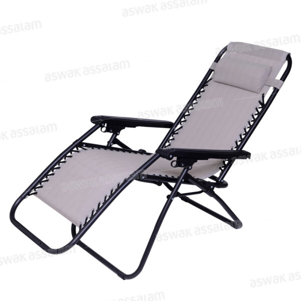 FAUTEUIL RELAX PLIANT 173*65*110CM TAUPE