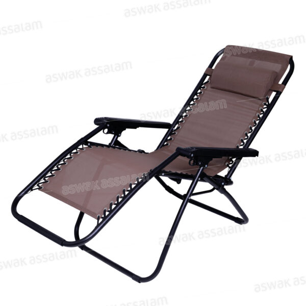 FAUTEUIL RELAX PLIANT 173*65*110CM MARRON