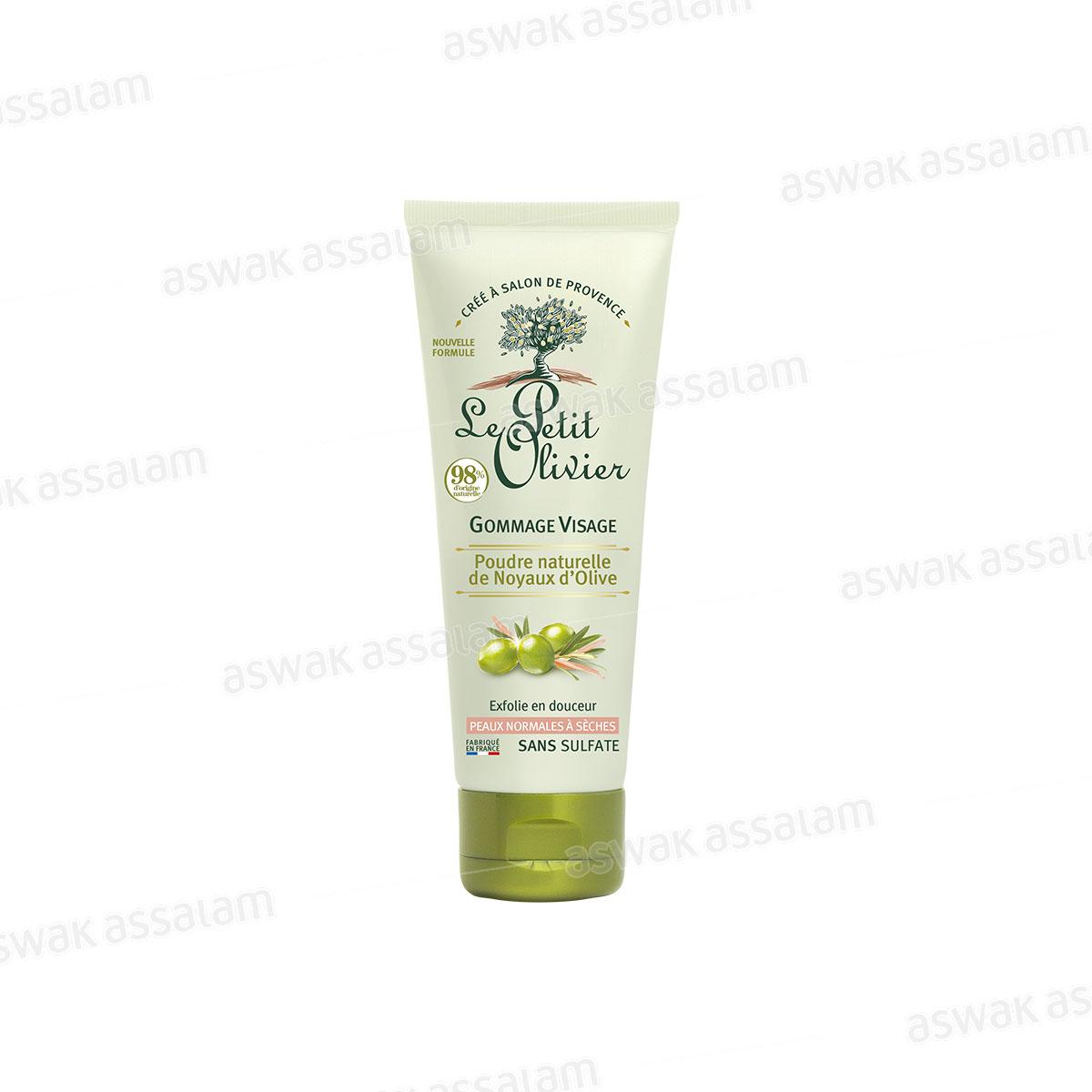 GOMMAGE VISAGE POUDRE DE NOYAUX D'OLIVE 75ML LE PETIT OLIVIER