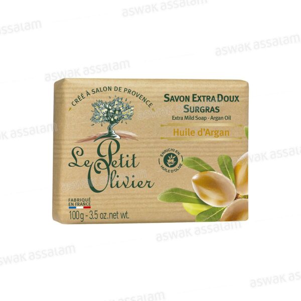 SAVON EXTRA DOUX SURGRAS HUILE D'ARGAN 100G LE PETIT OLIVIER