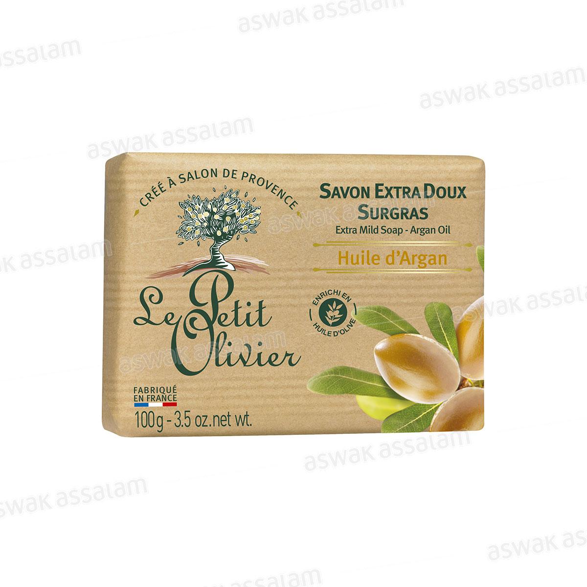 SAVON EXTRA DOUX SURGRAS HUILE D'ARGAN 100G LE PETIT OLIVIER