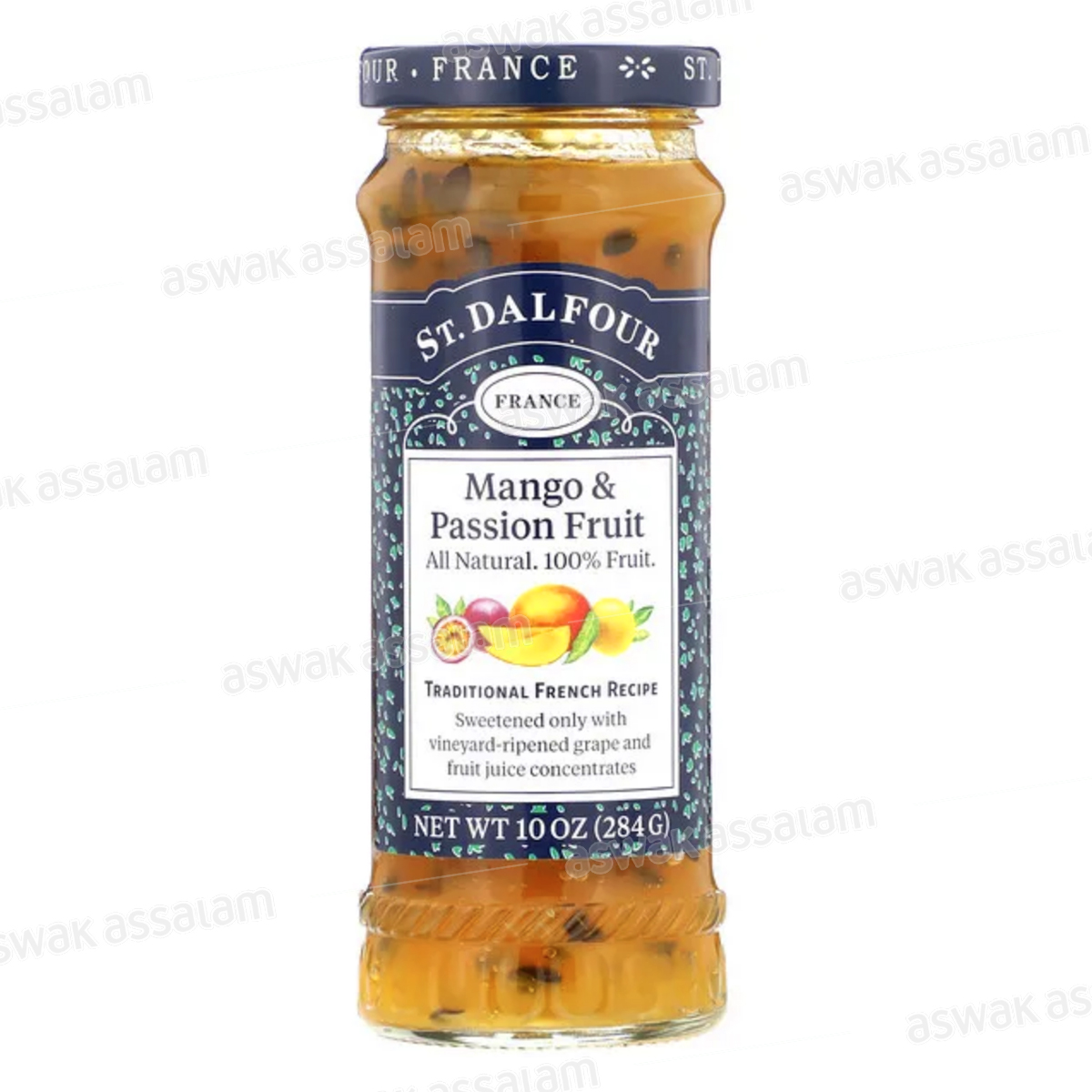 CONFITURE MANGUE ET FRUITS DE LA PASSION SANS SUCRE 284G ST DALFOUR