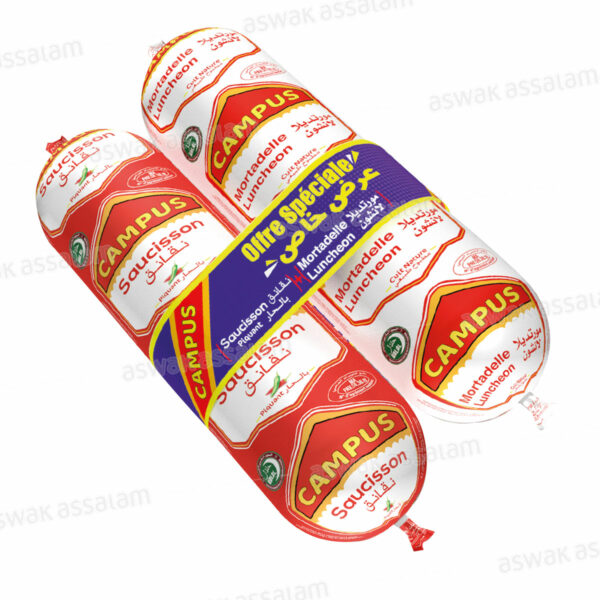 LOT DE MORTADELLE 600G + SAUCISSON PIQUANT 600G CAMPUS