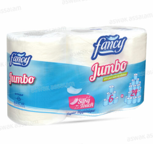 PAPIER HYGIENIQUE 2 PLIS 6 ROULEAUX JUMBO FANCY