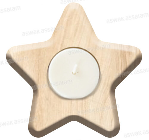 PORTE BOUGIE ETOILE 10*10CM + 1 BOUGIE OFFERTE