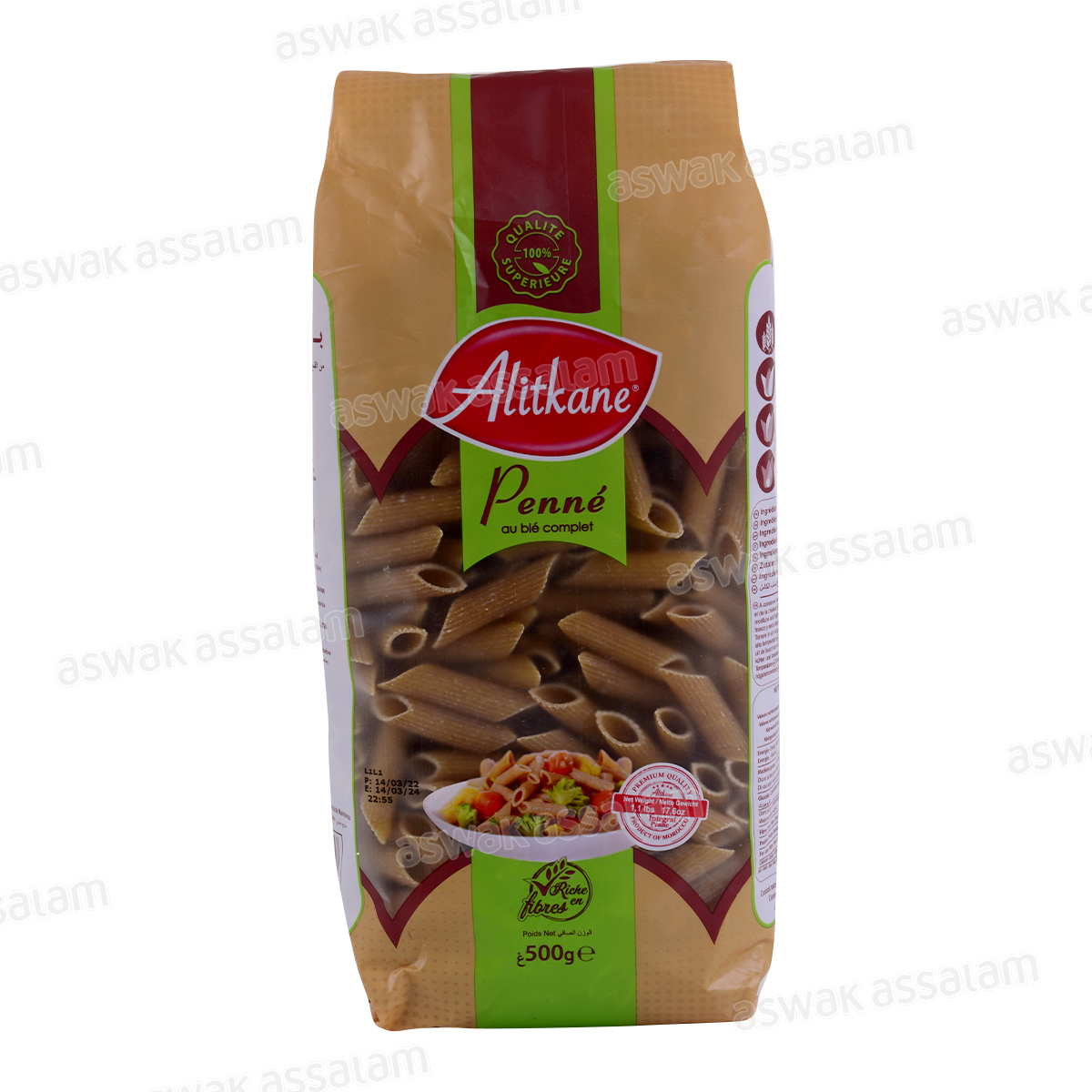 PENNE AU BLE COMPLET 500G AL ITKANE