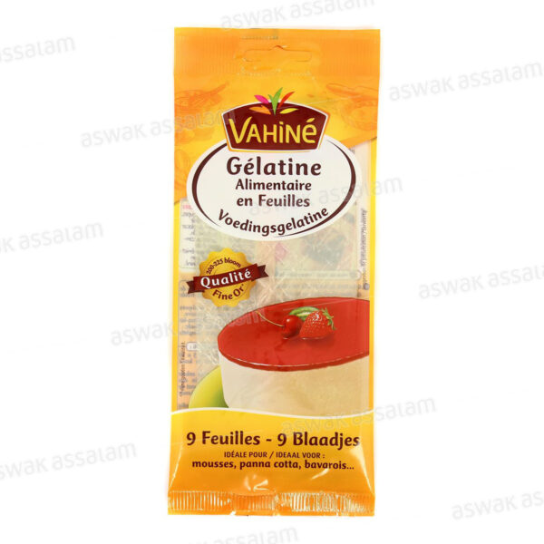 GELATINE ALIMENTAIRE EN FEUILLES 17G VAHINE