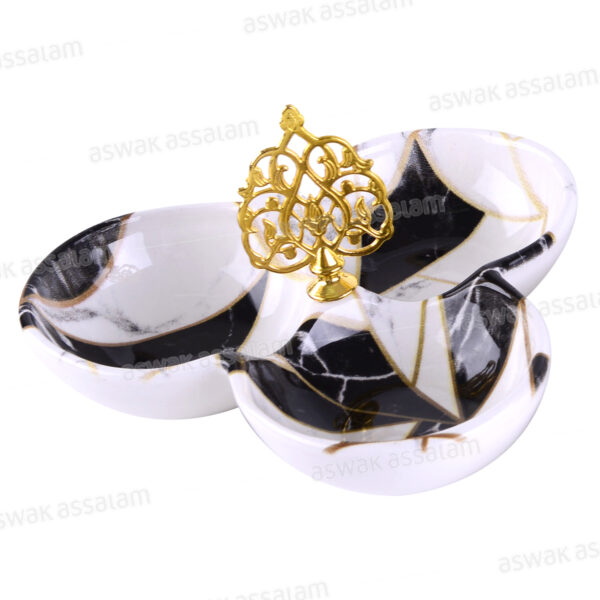 ASSIETTE 3 COMPARTIMENTS EN PORCELAINE MARBREE 15,5CM