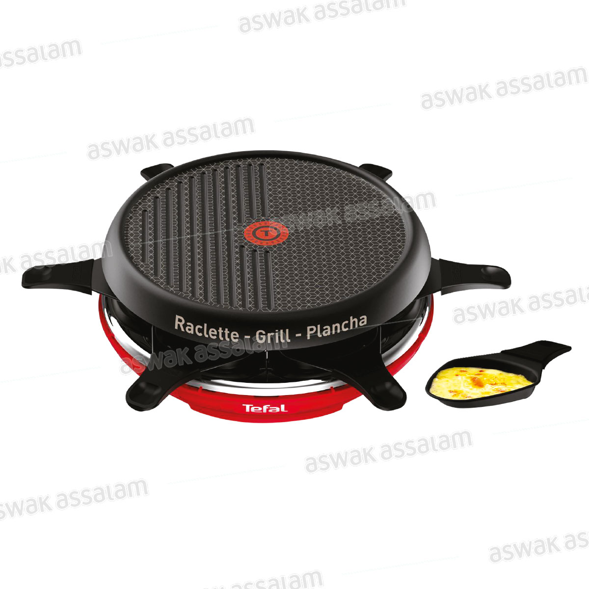 APPAREIL A RACLETTE GRILL ANTIADHESIF ET AMOVIBLE 6 PERSONNES 850W 6 COUPELLES RE12A512 TEFAL