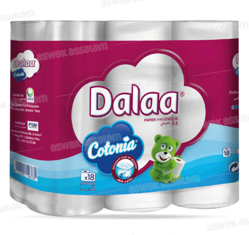 PAPIER HYGIENIQUE 2 PLIS 18 ROULEAUX DALAA
