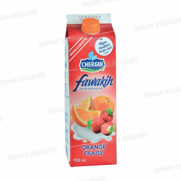 JUS FAWAKIH LAIT ORANGE/FRAISE 0% 900ML CHERGUI