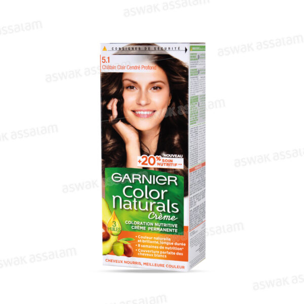 COLORATION CHEVEUX 5.1 CHATAIN CLAIR CENDRE PROFOND GARNIER