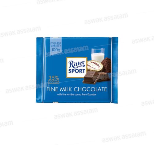 CHOCOLAT AU LAIT CREME CACAO ET GAUFRETTE 100G RITTER SPORT