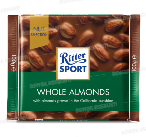 CHOCOLAT AMANDES ENTIERES 100G RITTER SPORT