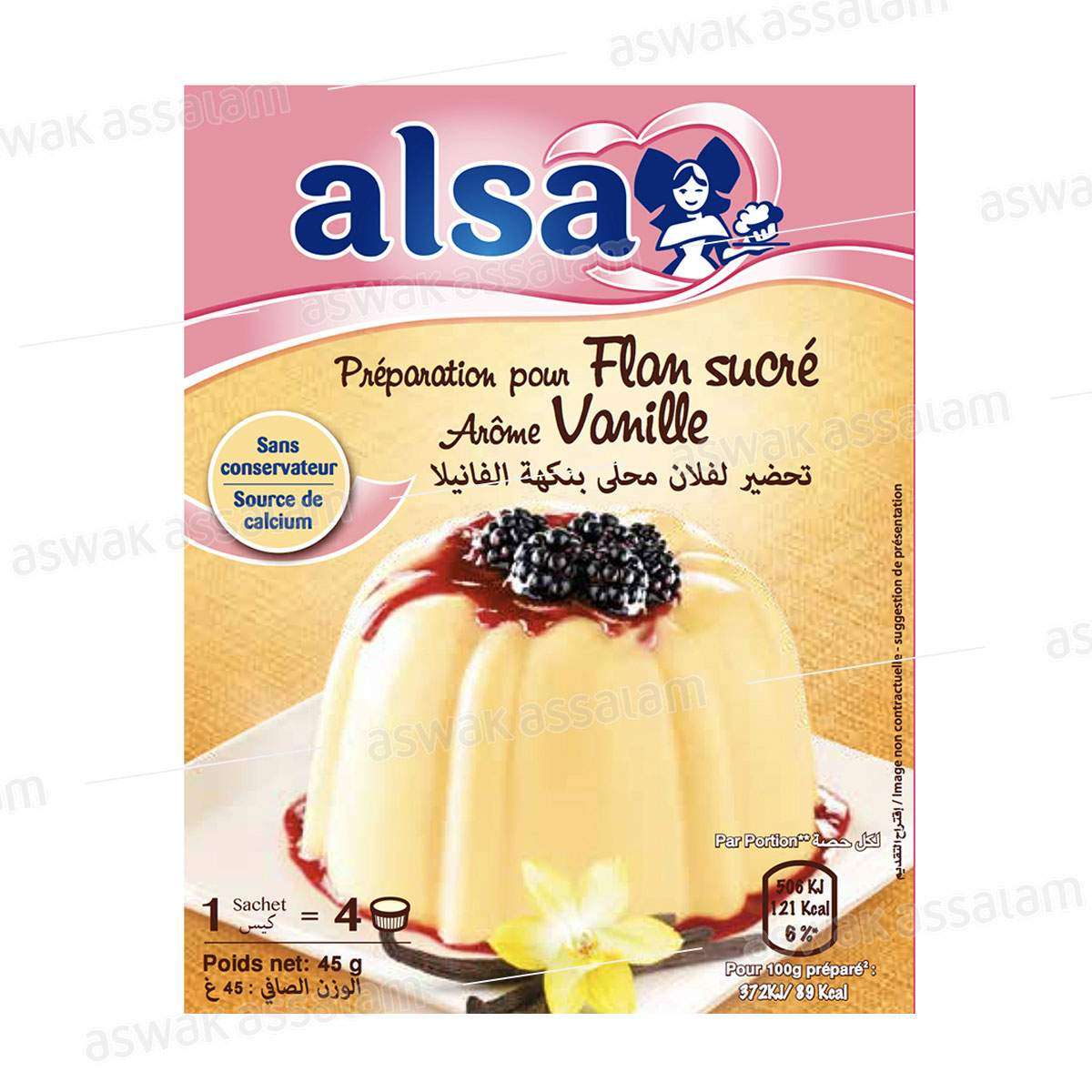 PREPARATION POUR FLAN SUCRE AROME VANILLE ALSA