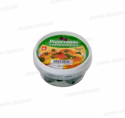 BIGARREAUX VERTS CONFITS 120G MACAO