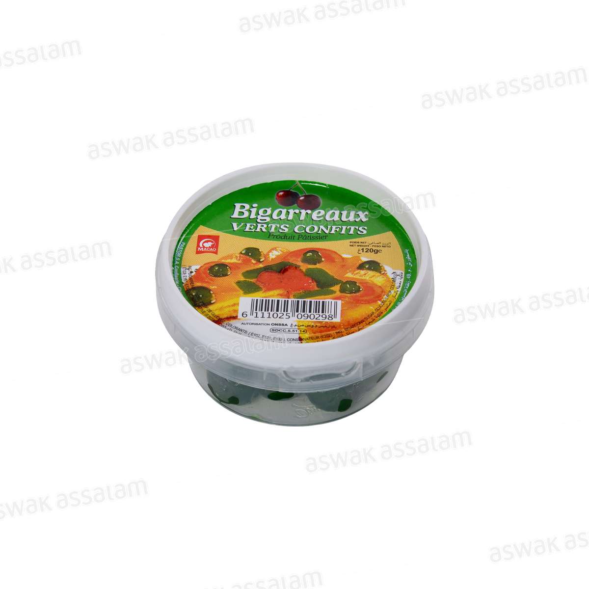 BIGARREAUX VERTS CONFITS 120G MACAO