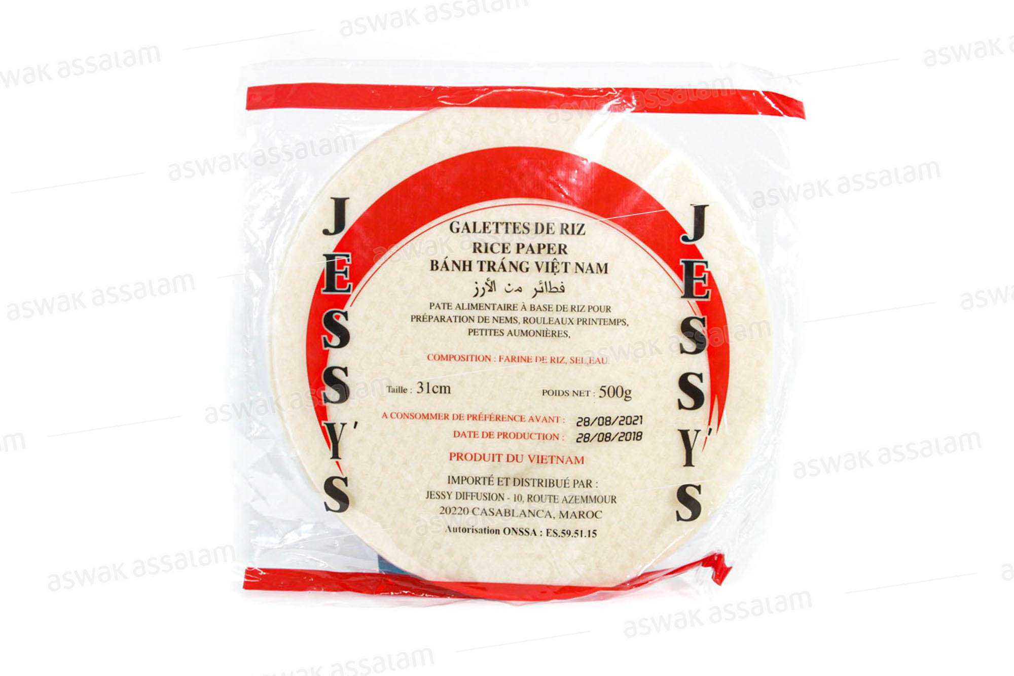 GALETTES DE RIZ 31CM 500G JESSY'S