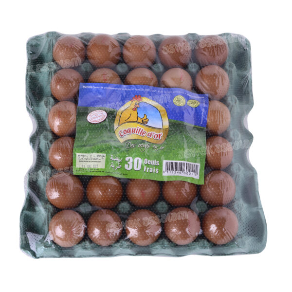 OEUF CALIBRE +/- 50G PLATEAU DE 30 1.650KG COQUILLE D'OR – Image 2