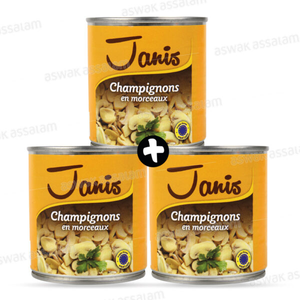 CHAMPIGNON EN MORCEAUX 3*185G JANIS – Image 2