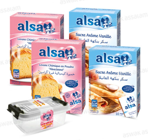 LOT DE 2 LEVURES CHIMIQUES 10 SACHETS + 2 SUCRES VANILLE 10 SACHETS ALSA (BOITE MENAGERE GRATUITE)