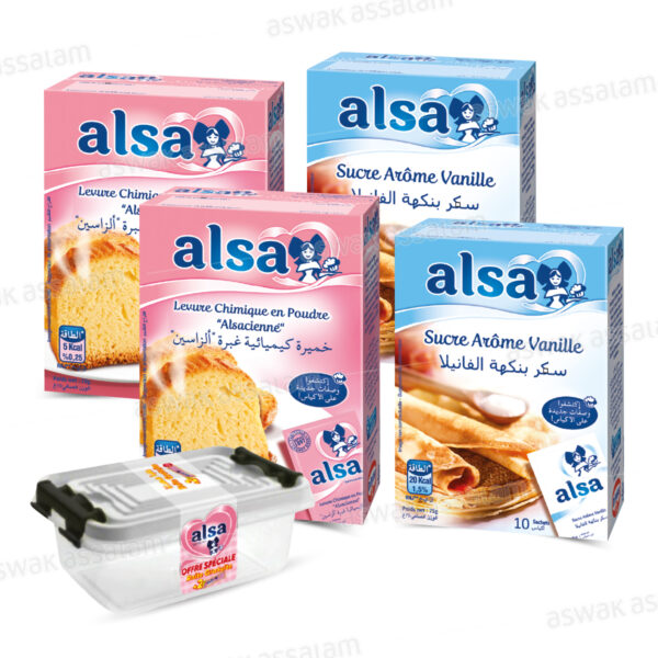 LOT DE 2 LEVURES CHIMIQUES 10 SACHETS + 2 SUCRES VANILLE 10 SACHETS ALSA (BOITE MENAGERE GRATUITE)