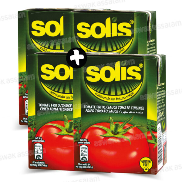 LOT DE 4 SAUCES TOMATES CUISINEES 350G SOLIS (3 ACHETES = 1 GRATUIT) – Image 2