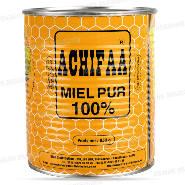 MIEL PUR MULTIFLEURS BOITE METALLIQUE 850G ACHIFAA