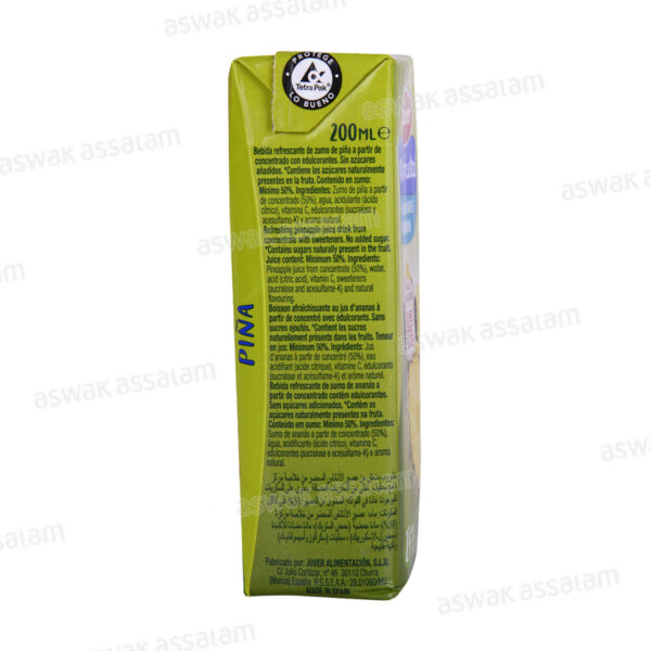 NECTAR ANANAS SANS SUCRE 200ML JUVER DISFRUTA – Image 3