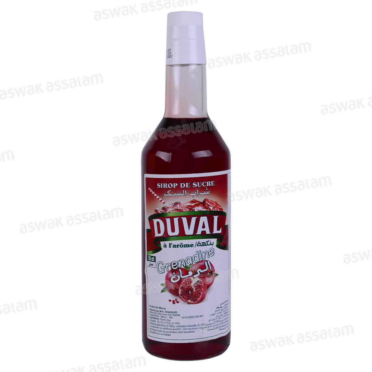 SIROP DE SUCRE AROME GRENADINE 75CL DUVAL