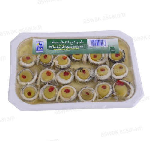 FILETS D’ANCHOIS ROULES AUX OLIVES FARCIES 180G KING GENERATION