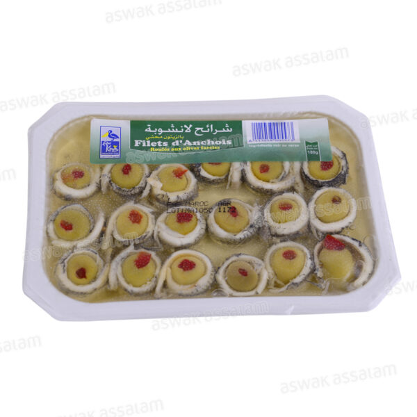FILETS D'ANCHOIS ROULES AUX OLIVES FARCIES 180G KING GENERATION – Image 2