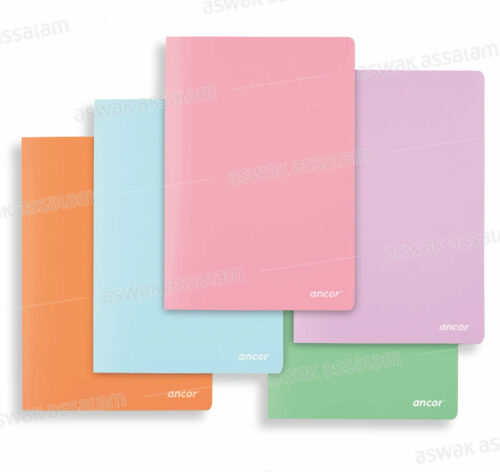 CAHIER PIQUE 21*29,7CM 96 PAGES 90G COUVERTURE POLYPROPYLENE COULEUR PASTEL ANCOR
