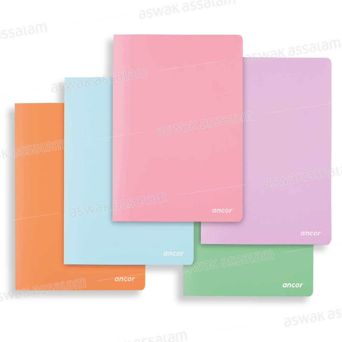 CAHIER PIQUE 21*29,7CM 96 PAGES 90G COUVERTURE POLYPROPYLENE COULEUR PASTEL ANCOR