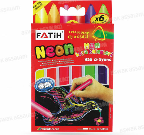 6 CRAYONS DE CIRE COULEURS NEON FATIH