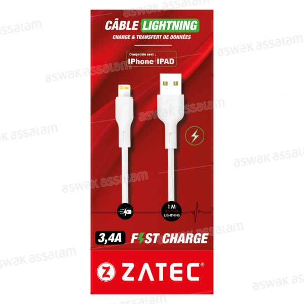 CABLE LIGHTNING USB Z-M2 1M ZATEC