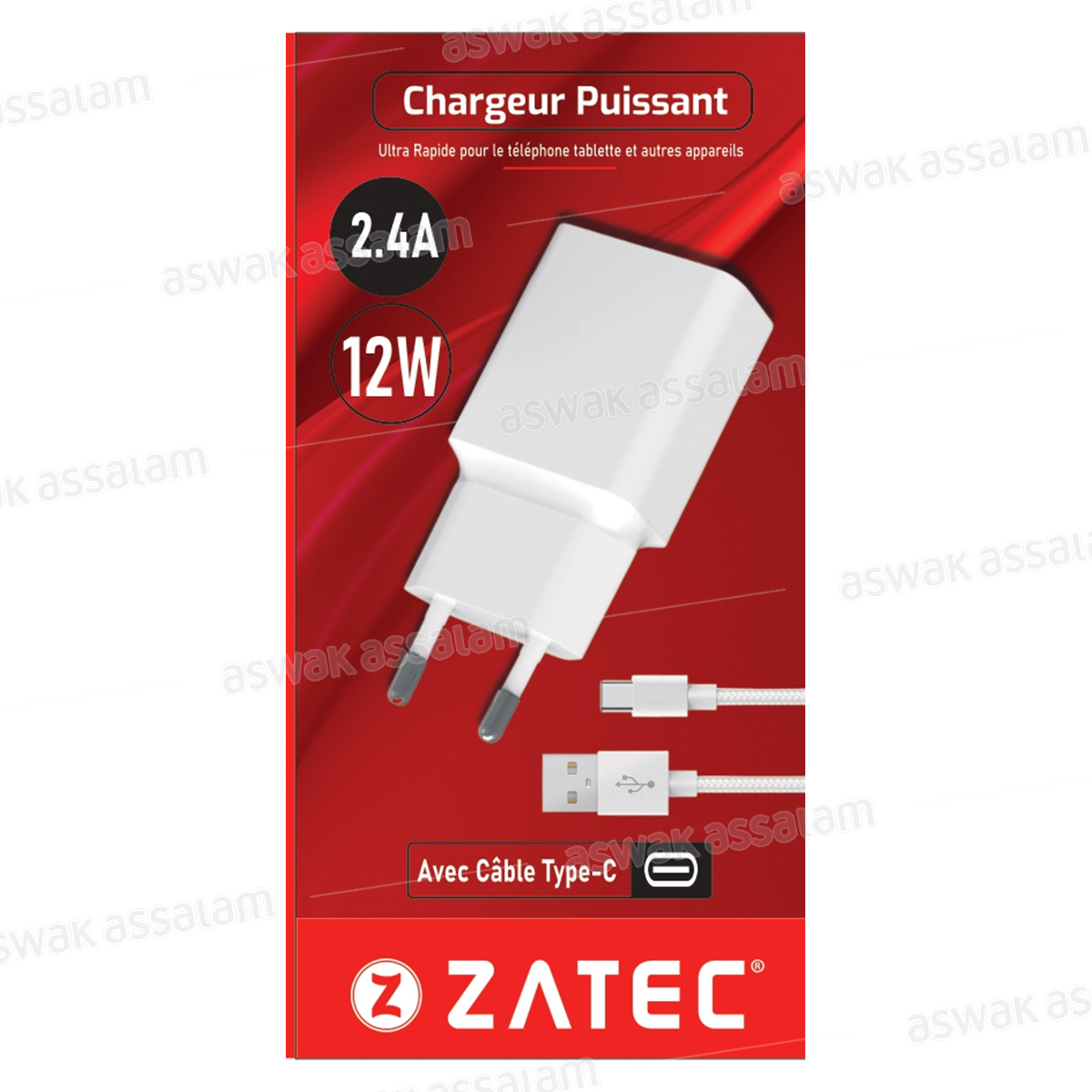 CHARGEUR Z-45 + CABLE TYPE-C ZATEC
