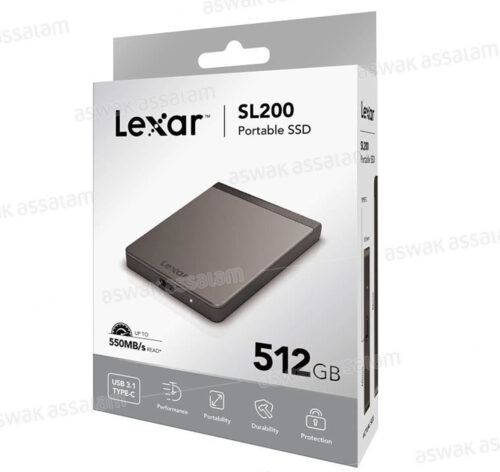 DISQUE DUR EXTERNE 512G SSD LSL200X512G-RNNNG LEXAR 