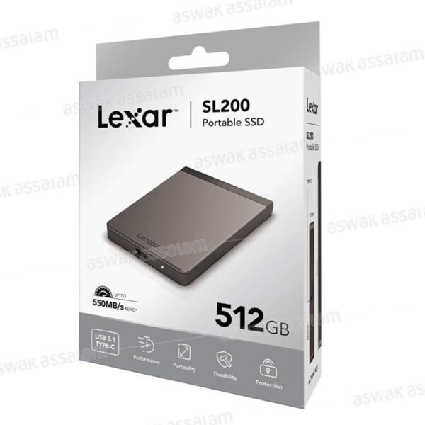DISQUE DUR EXTERNE 512G SSD LSL200X512G-RNNNG LEXAR 