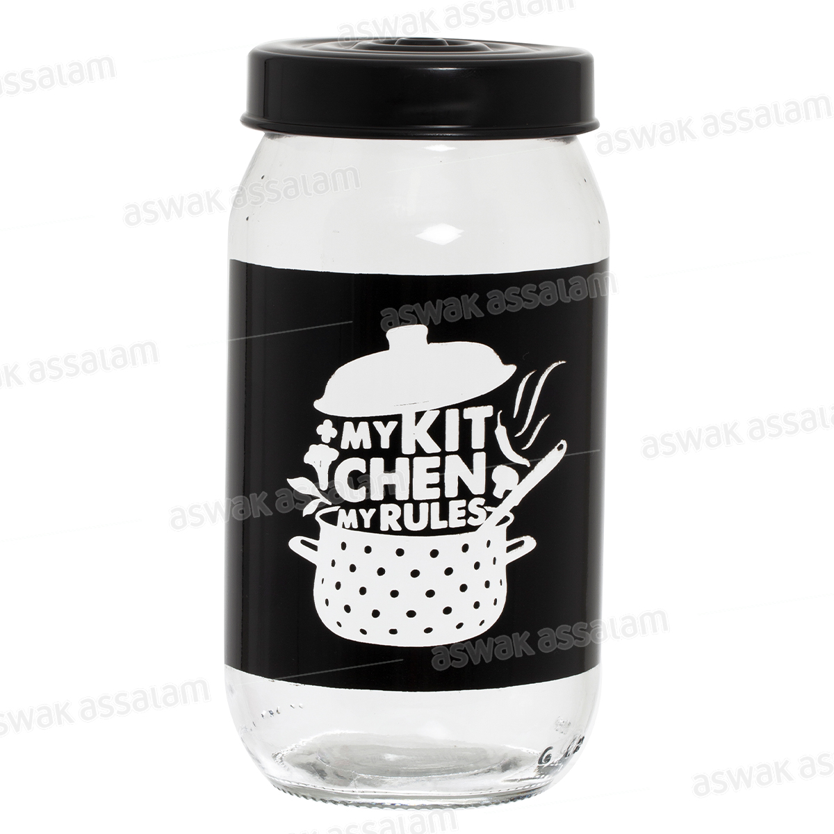 BOCAL DE CONSERVATION EN VERRE DECORE 1L MY KITCHEN MY RULES
