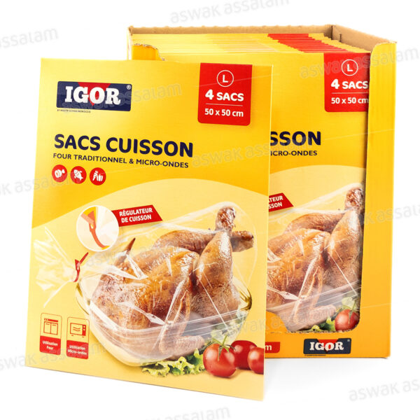 SAC DE CUISSON FOUR ET MICRO-ONDES LARGE 50*50CM 4 UNITES IGOR