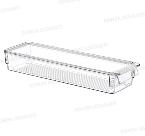 ORGANISATEUR TRANSPARENT AVEC COUVERCLE 36*10,5*5CM