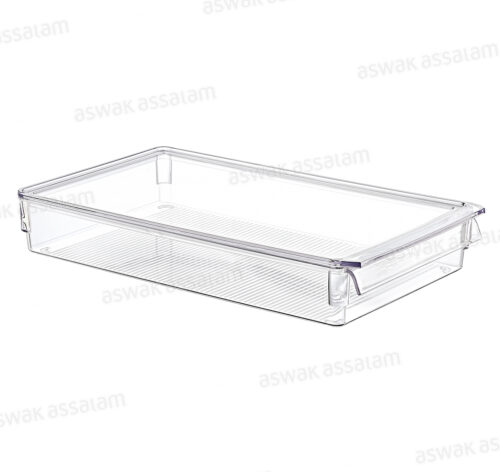ORGANISATEUR TRANSPARENT AVEC COUVERCLE 36*20,5*5CM